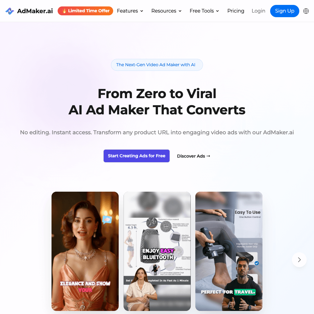 Generate AI Product Video Ads - AdMaker AI