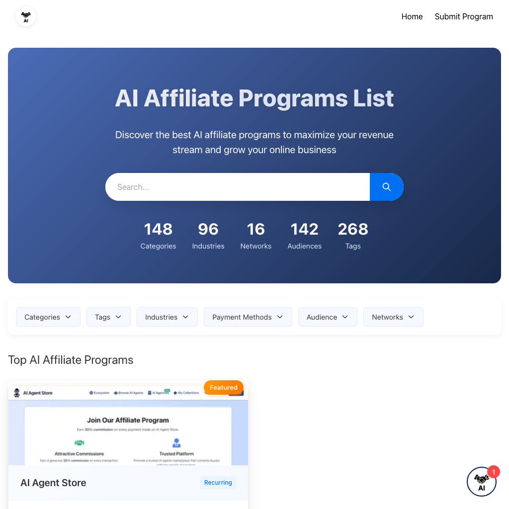 AI Affiliate Programs - AI Products Marketing - Earn Revenue