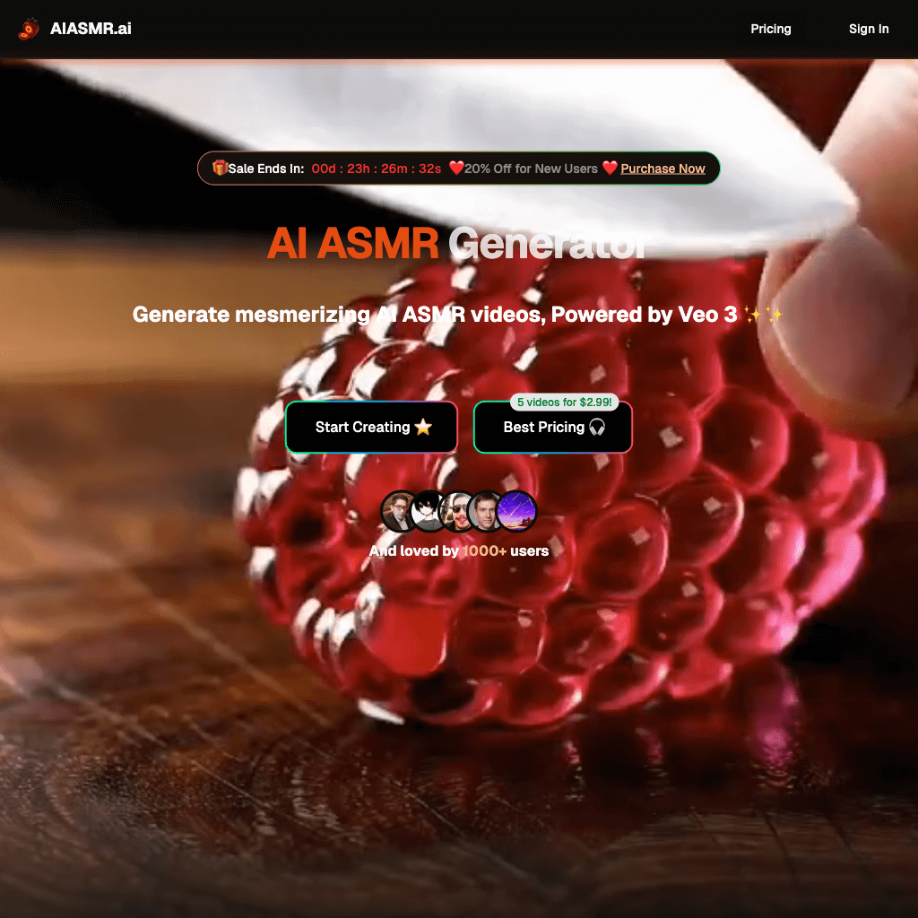 AI ASMR Generator - Create ASMR Video with Veo 3 | AIASMR.ai