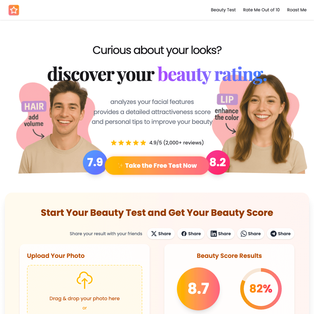 Free AI Beauty Test: Get Your Precise Beauty Rating Instantly