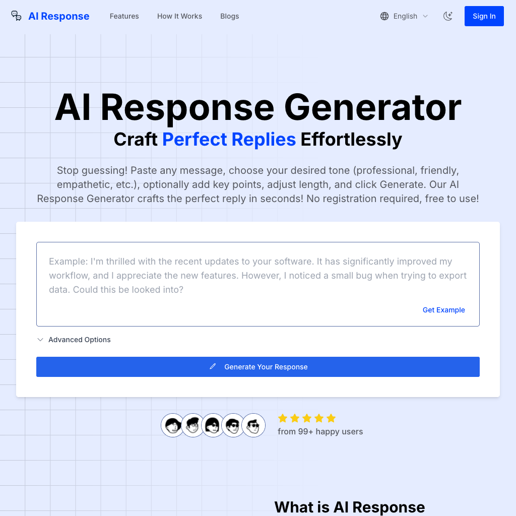 AI Response Generator | Craft Perfect Replies Effortlessly
