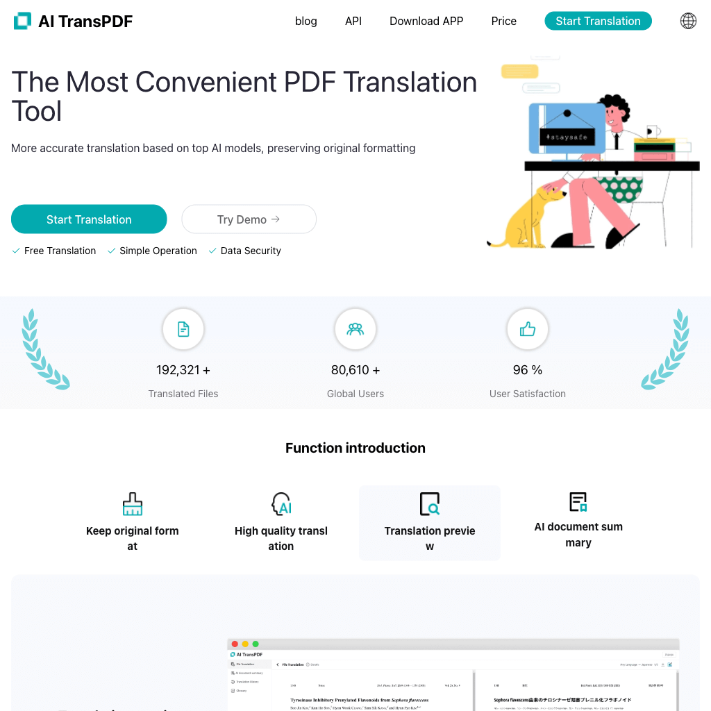 AI Document Translation | supports online translation of pdf/pptx/xlsx/epub/srt/html etc.