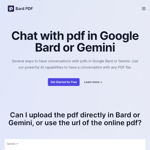 Bard PDF - Chat with pdf in Google Bard or Gemini for free