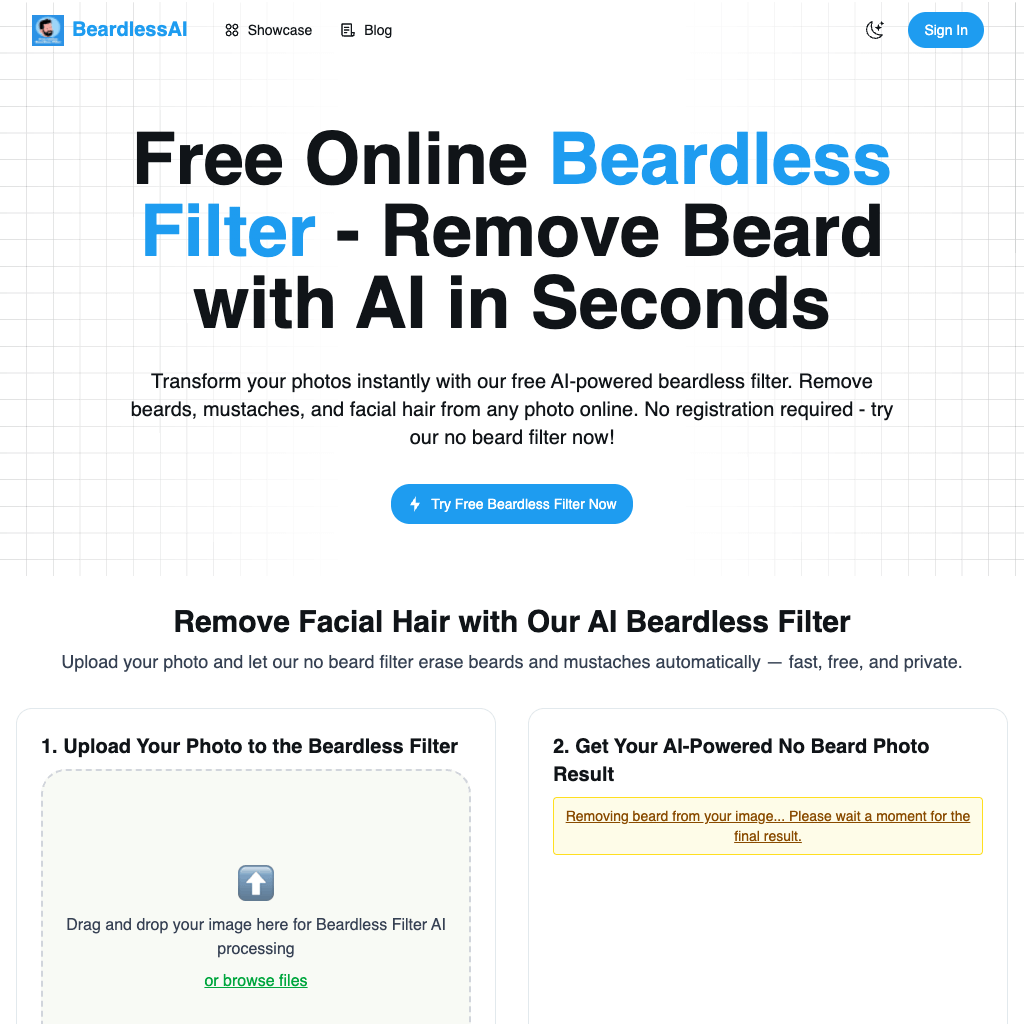 Free Beardless Filter - Remove Beard Online | BeardlessAI