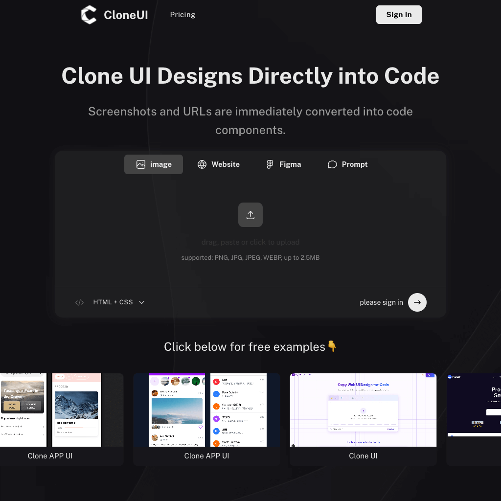 CloneUI - Design to Code | CloneUI