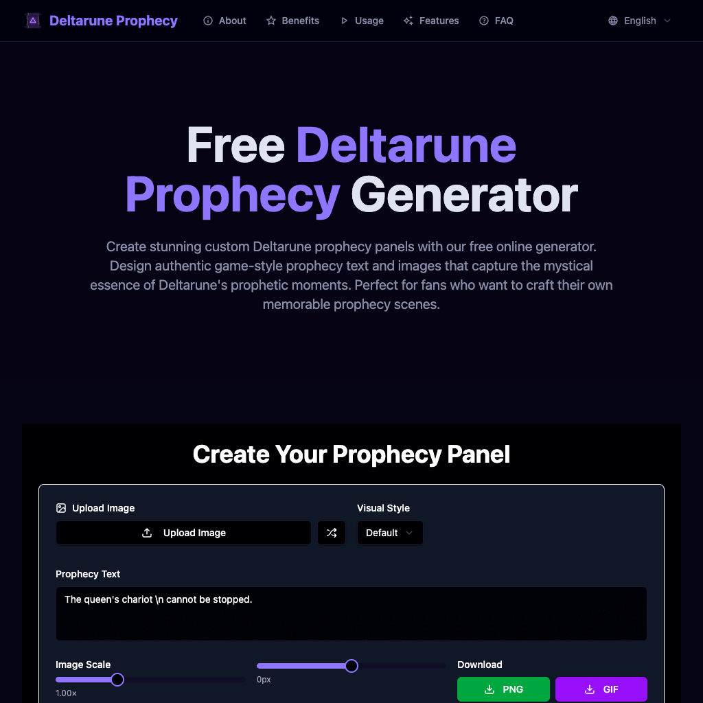 Deltarune Prophecy Generator - Free Custom Prophecy Panel Maker