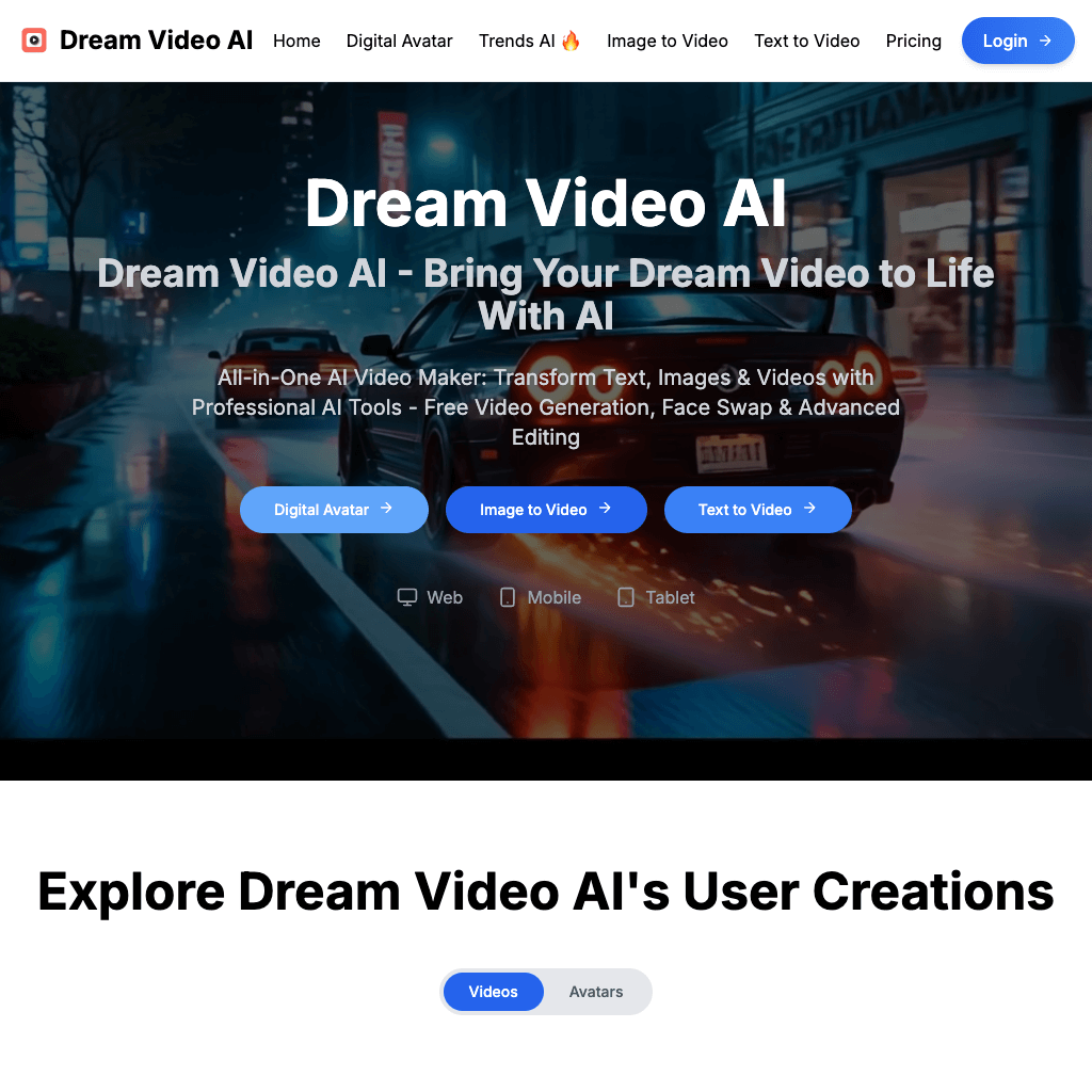 Dream Video AI - Bring Your Dream Video to Life With AI && Free AI Video Generator & Editor