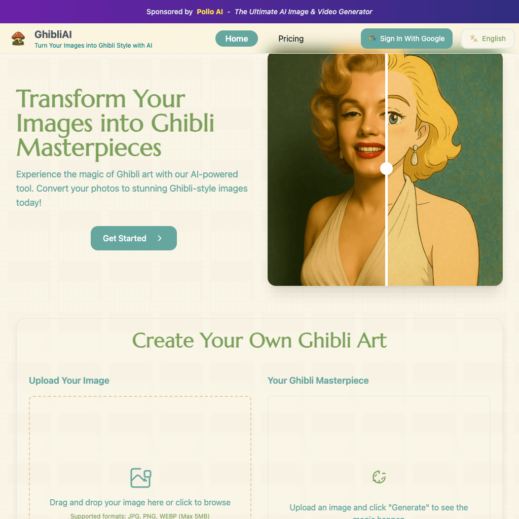 Turn Your Images into Ghibli Style with AI - GhibliAI