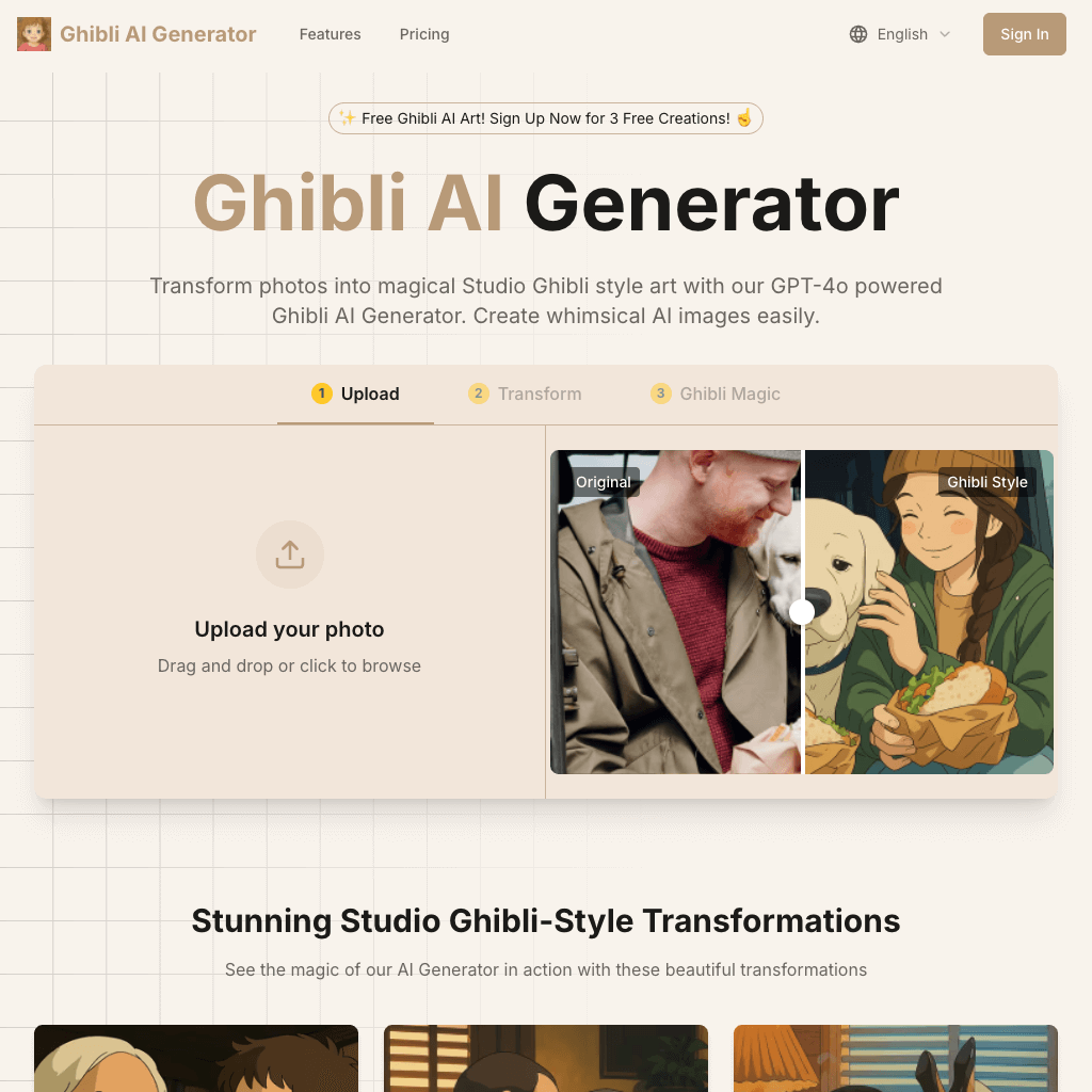 Ghibli AI Generator | Turn Photos into Studio Ghibli Style