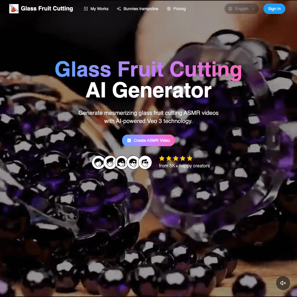 Glass Fruit Cutting AI Generator - ASMR Videos with Veo 3