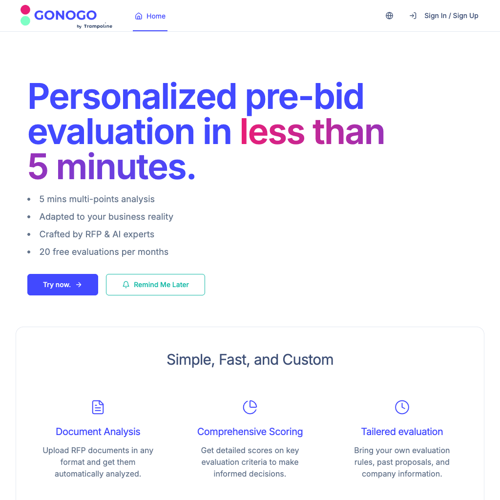 Trampoline Go/No-Go - Home