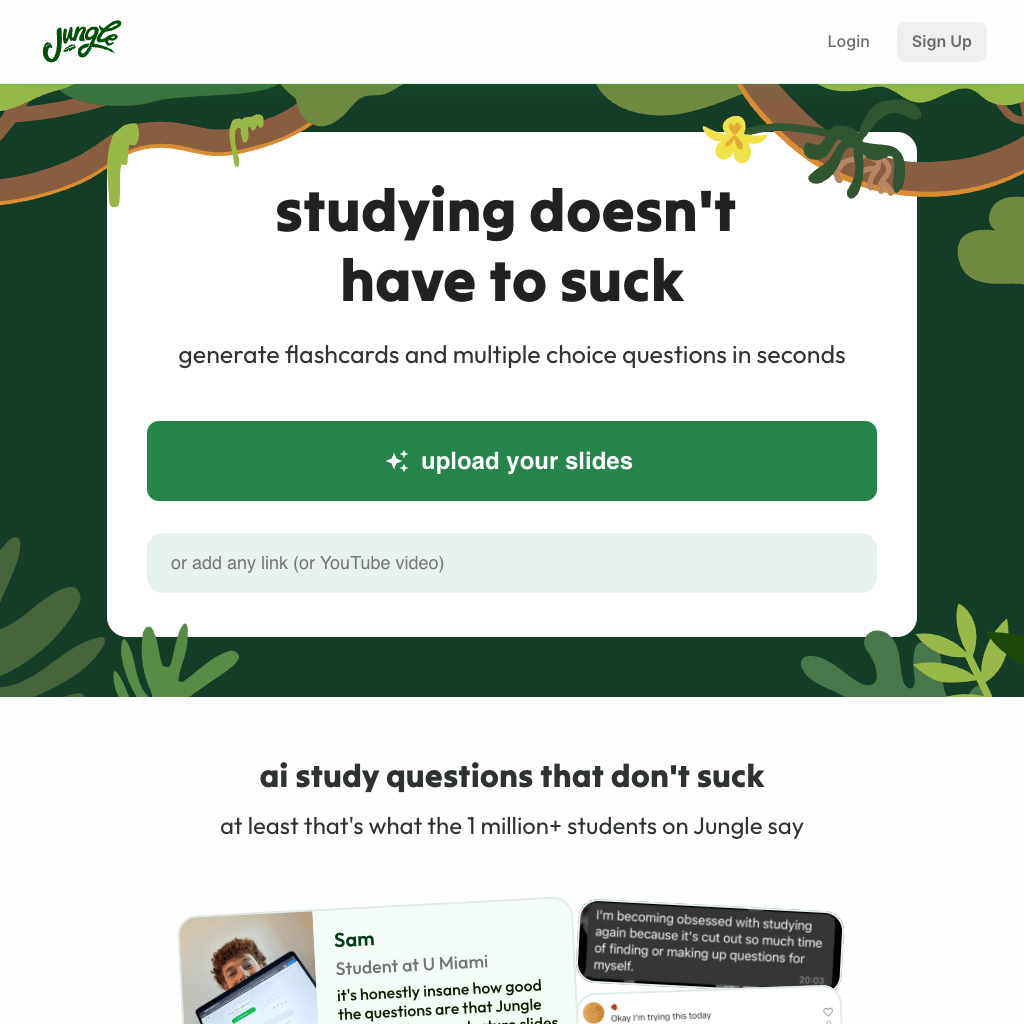 Jungle | Create flashcards in seconds, not hours