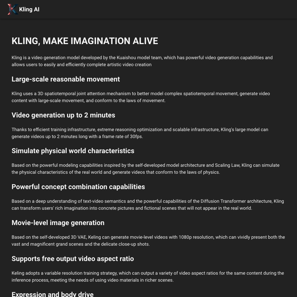 Kling AI | Kuaishou AI Video Generator