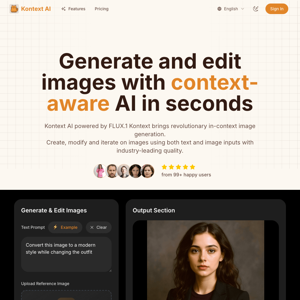 Generate and edit images with context-aware AI in seconds | Kontext AI