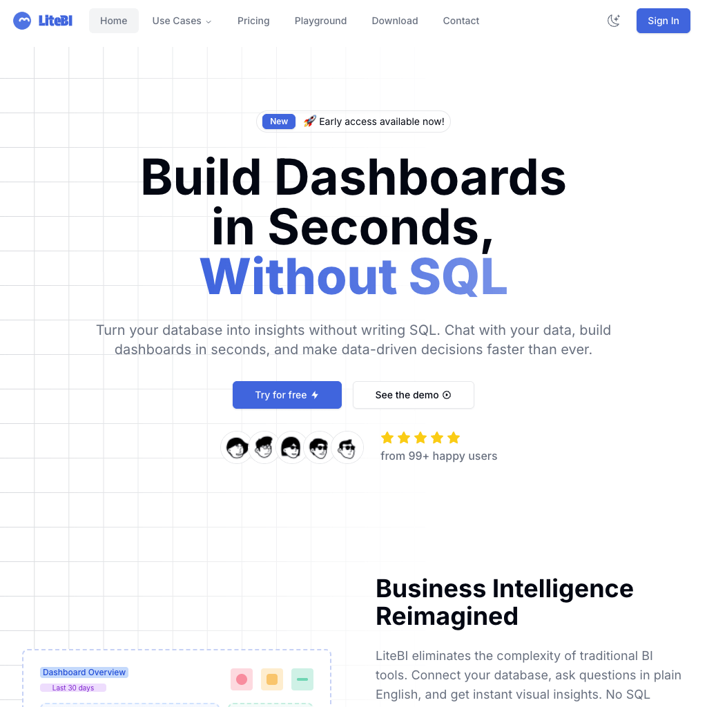 Build Dashboard in Seconds | LiteBI