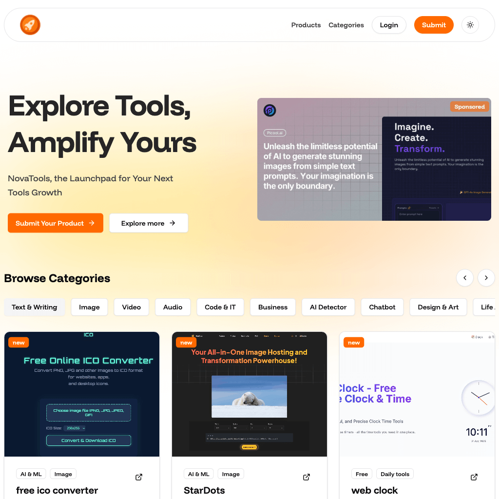 Nova tools - Premier AI Tools Navigator & Discovery Platform