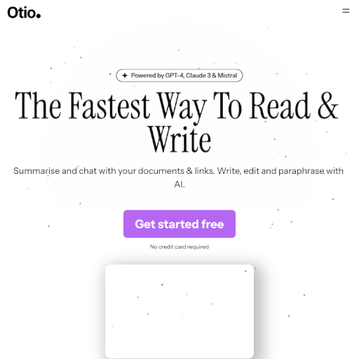 Otio - Your AI Research & Writing Partner