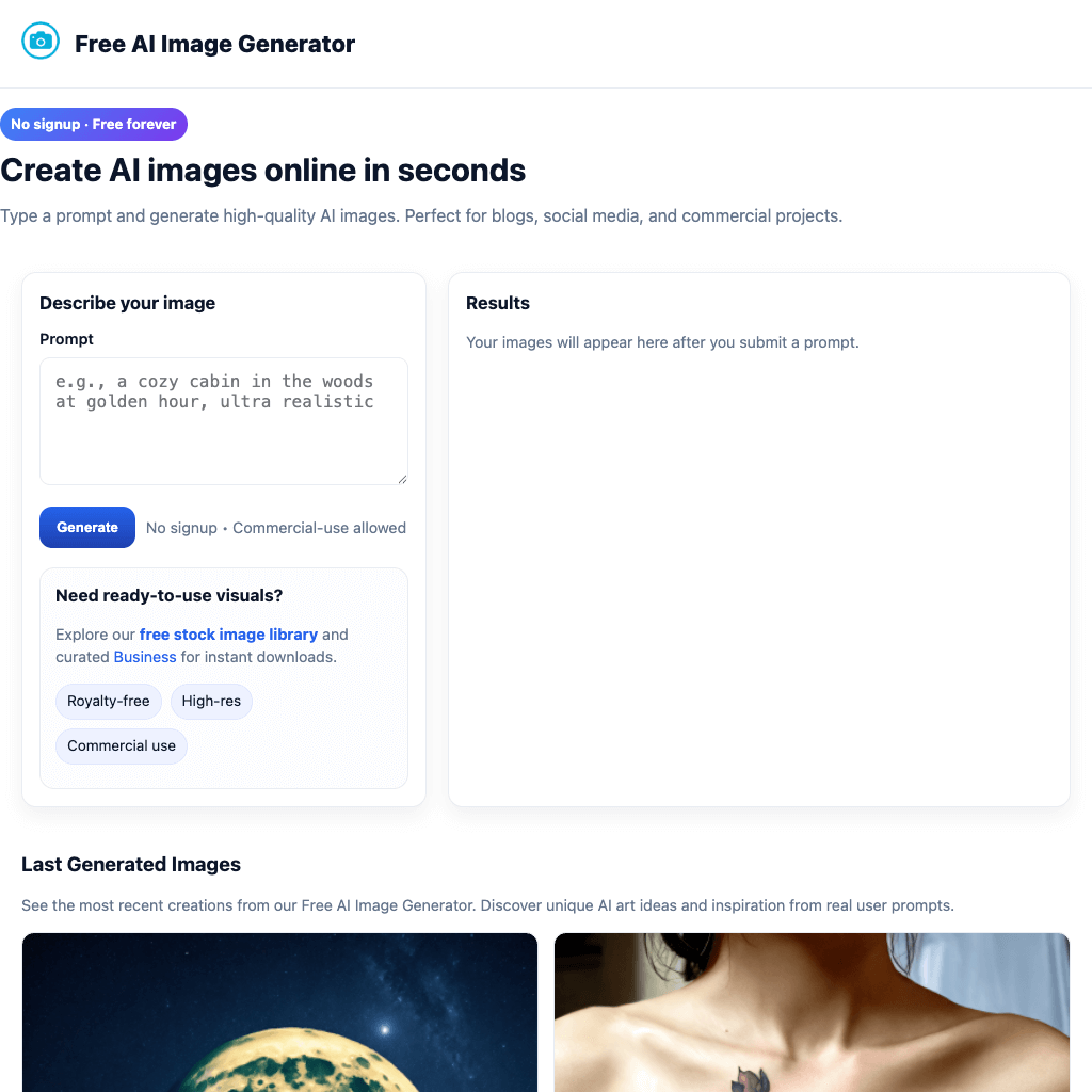 Free AI Image Generator – Create Stunning Images Online
