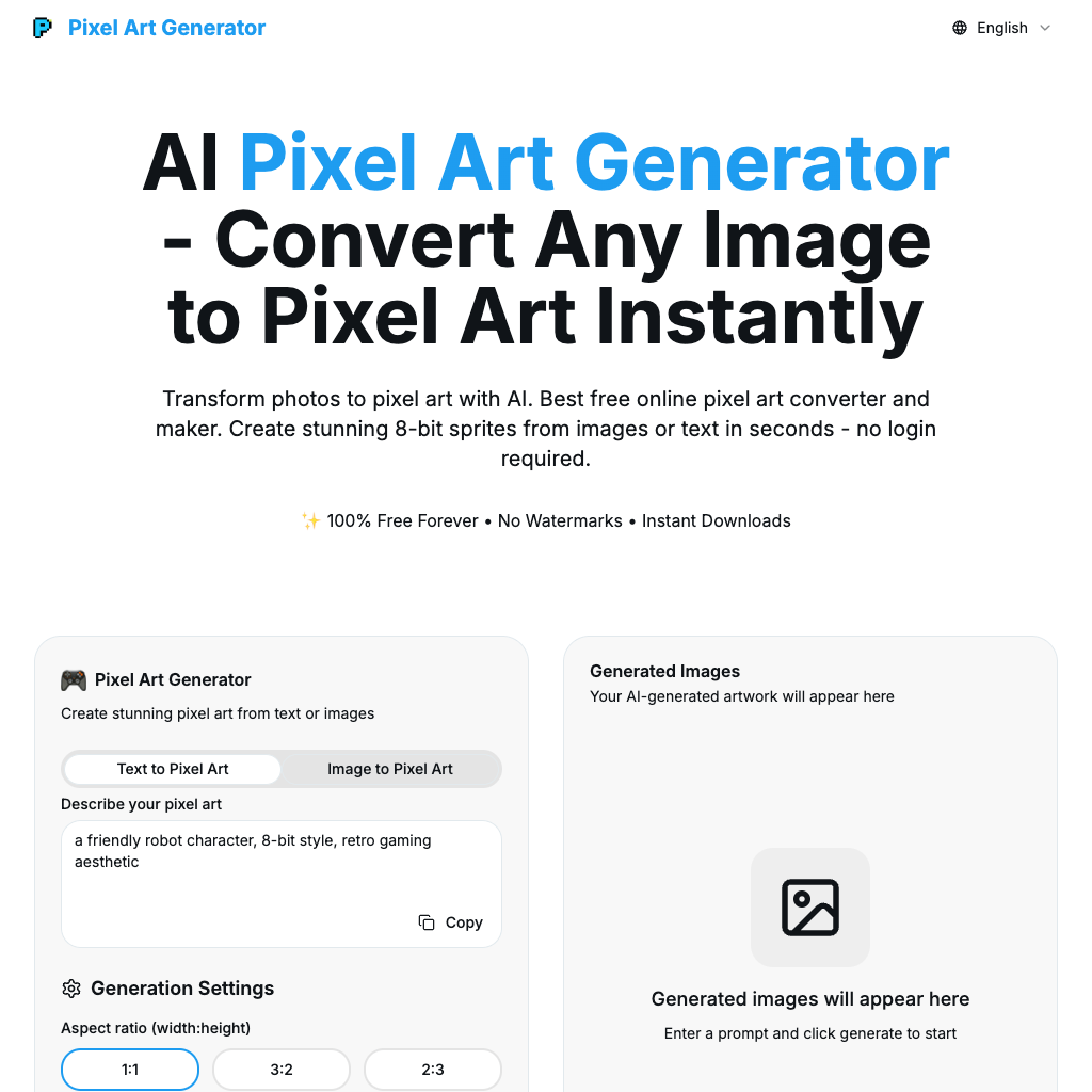 AI Pixel Art Generator - Free Image to Pixel Art Converter