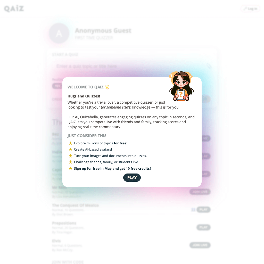 Qaiz | Instantly create a multiplayer quiz about anything!