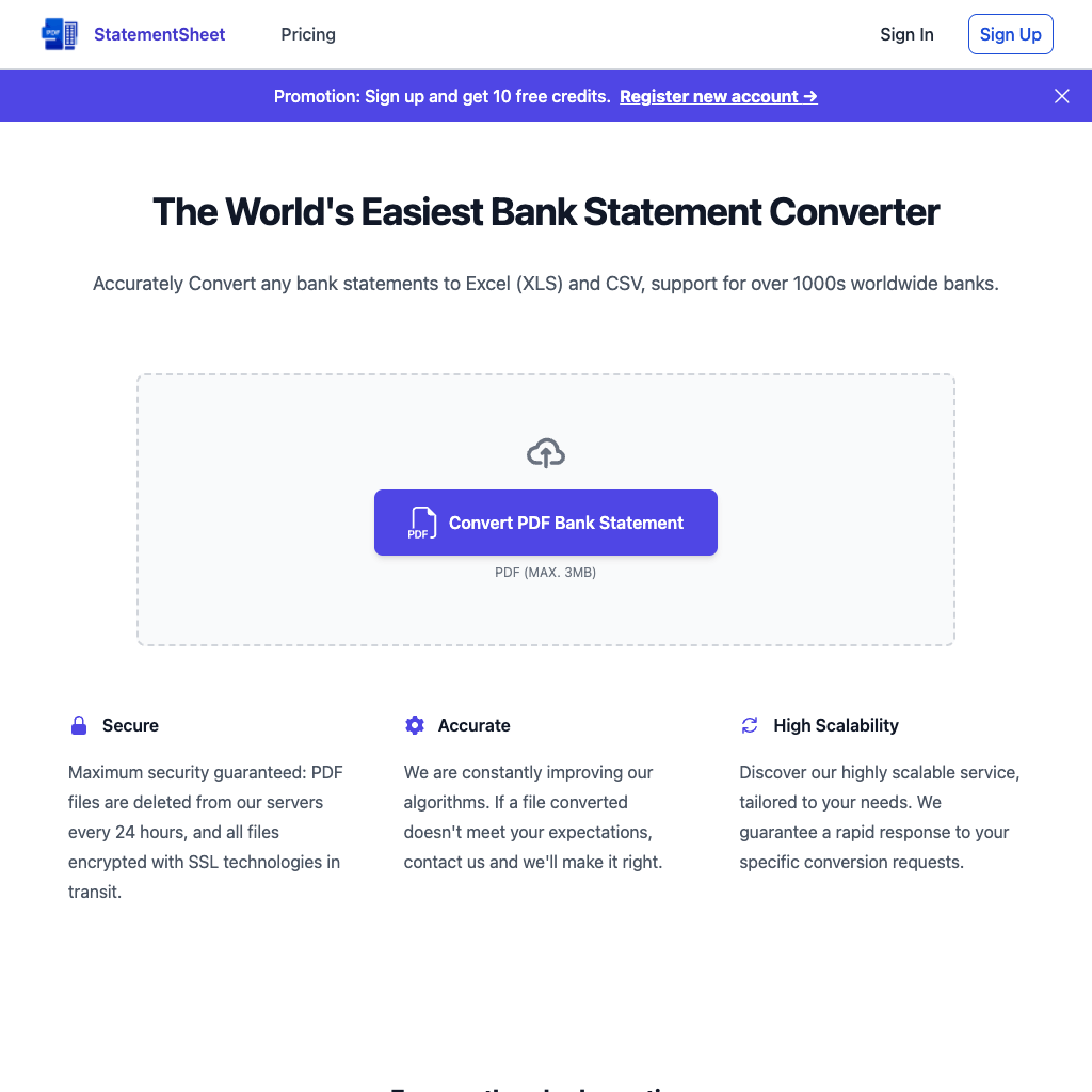 Bank Statement Converter PDF To Excel & CSV (FREE)