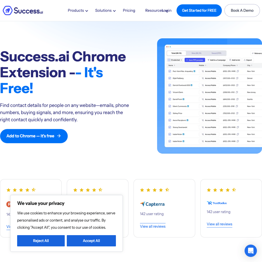 Success.ai – FREE AI Email Finder & Lead Generation Tool