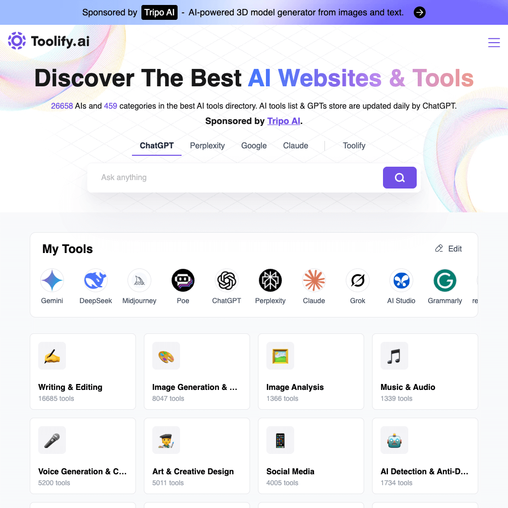 Best AI Tools Directory & AI Tools List - Toolify