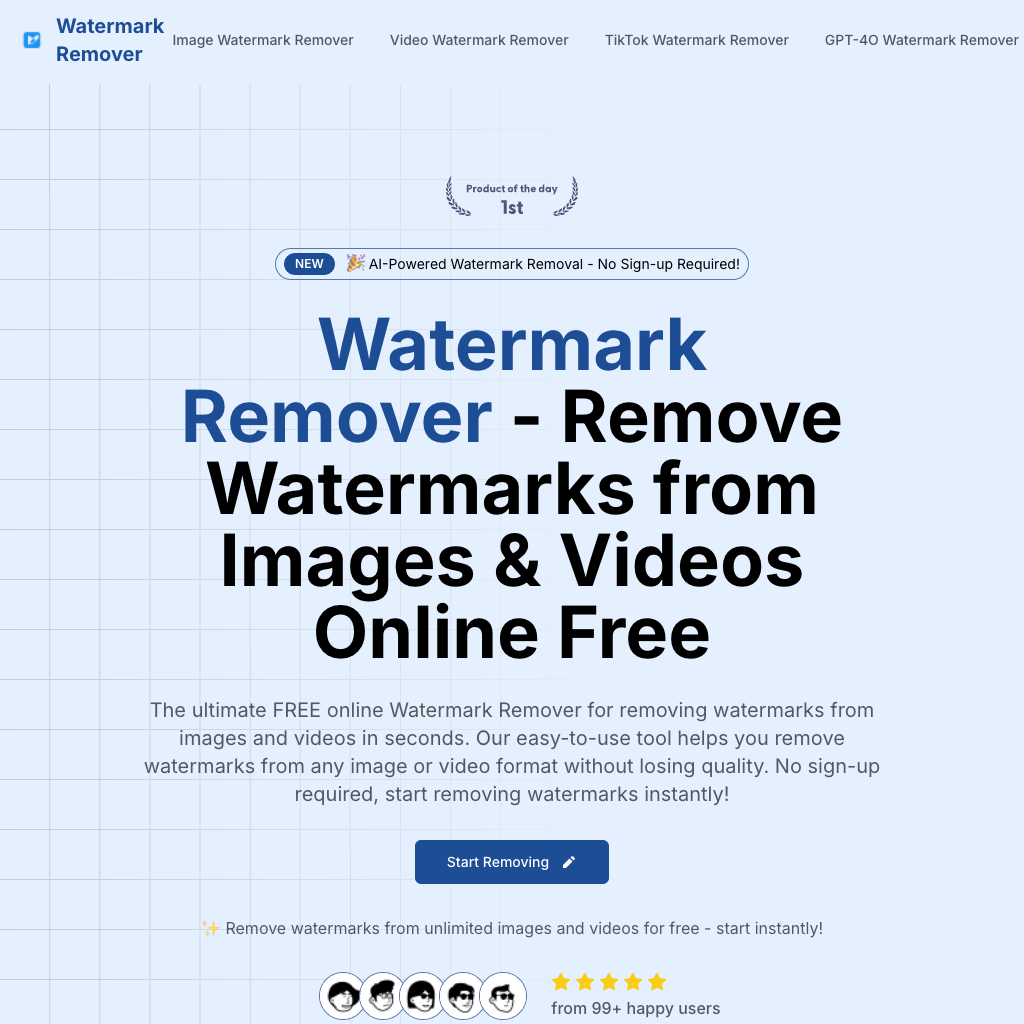 Watermark Remover Free Online - Remove Watermarks from Images & Videos