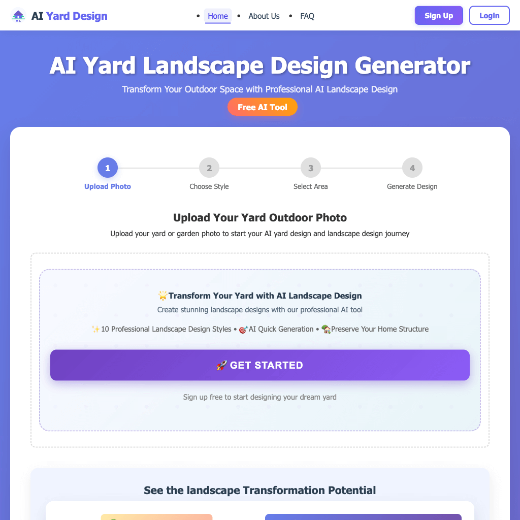 AI Yard Landscape Design Generator | Transform Your Outdoor Space&Garden Free