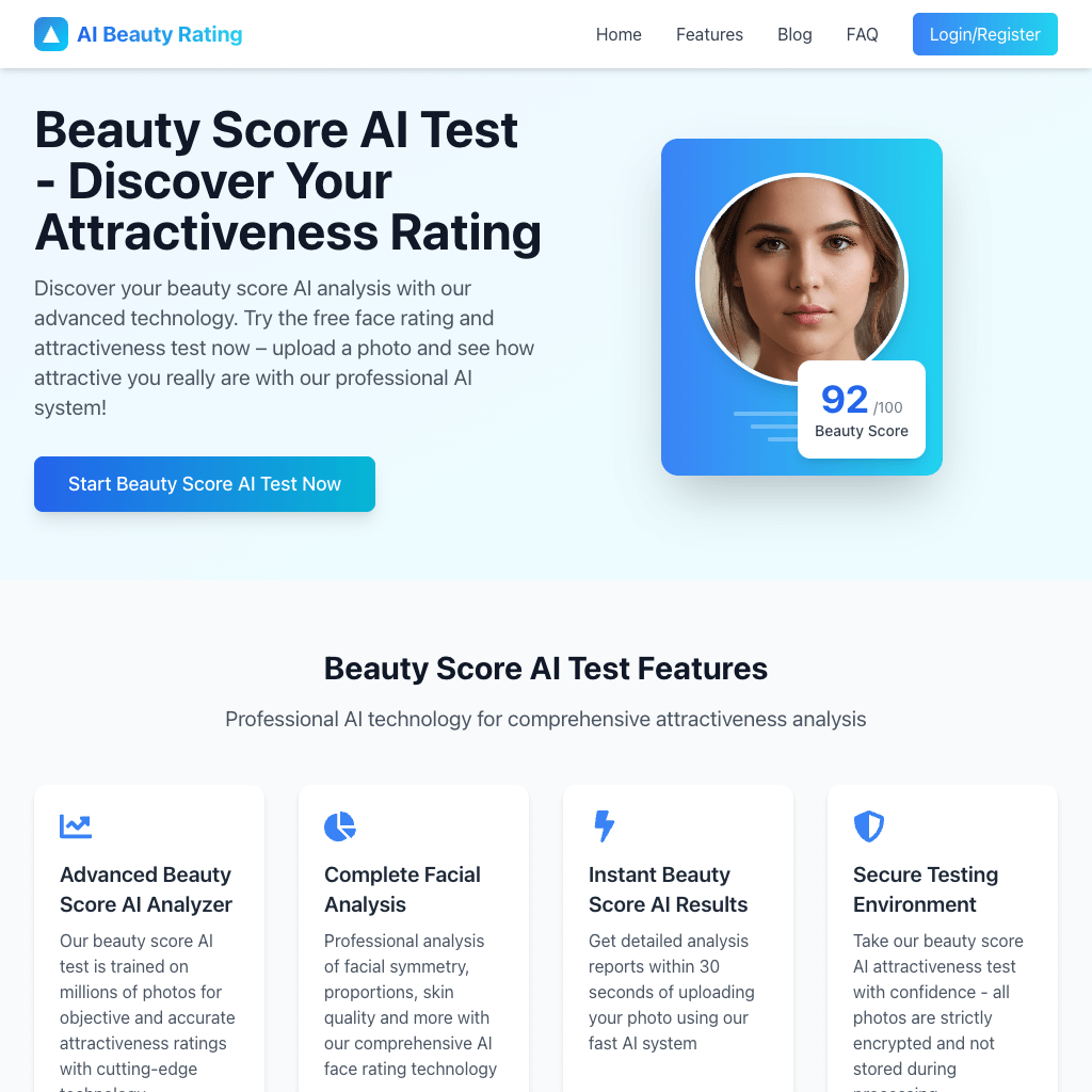 Beauty Score AI - Free Face Rating Tool | Am I Attractive?