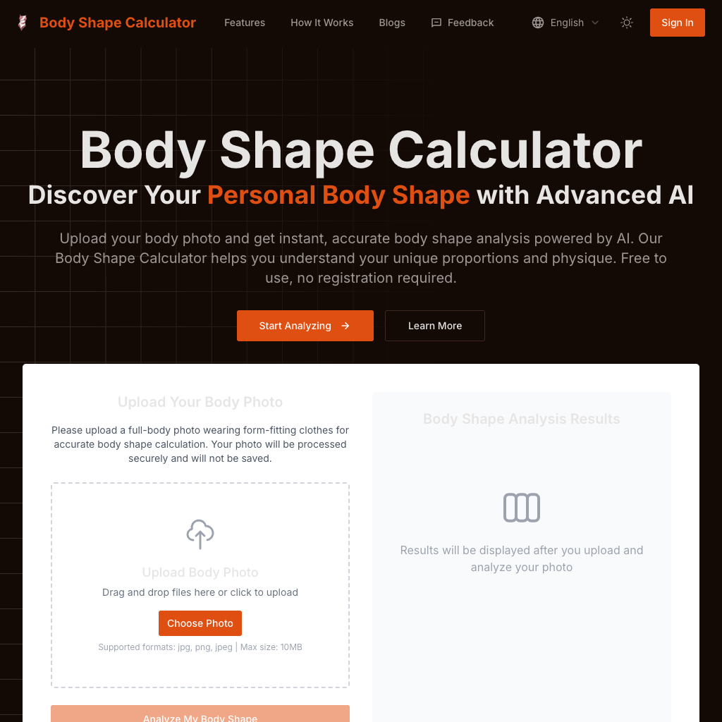 AI Body Shape Calculator | Analyze Your Body Type For Free