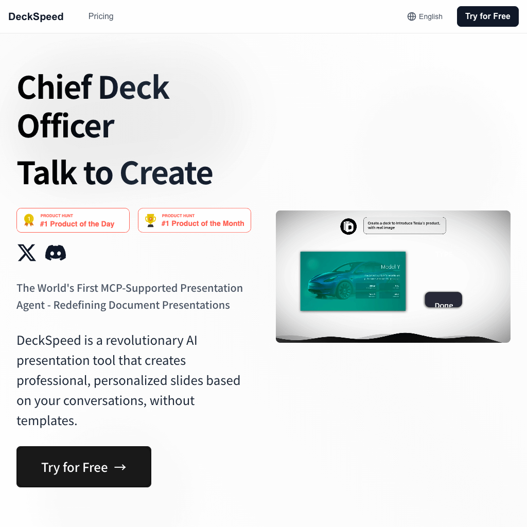 DeckSpeed - Efficient AI Slides Creating Tool