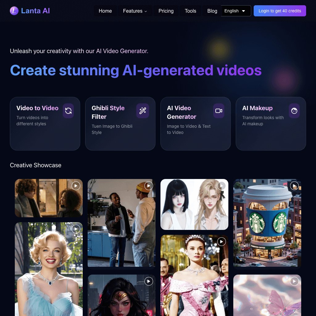 Lanta AI - Online Free Video to Video, Image to Video, Text to Video