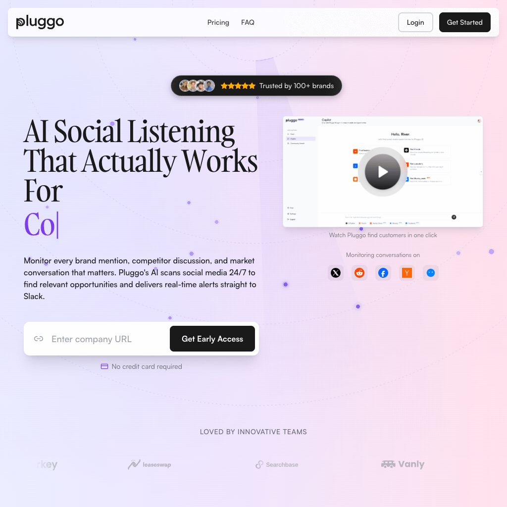 Pluggo - AI Social Media Monitoring for Consumer Brands