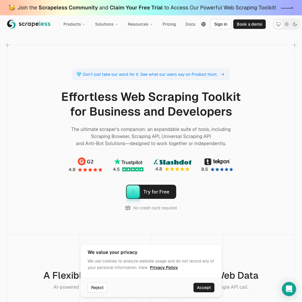 Effortless Web Scraping Toolkit - Scrapeless