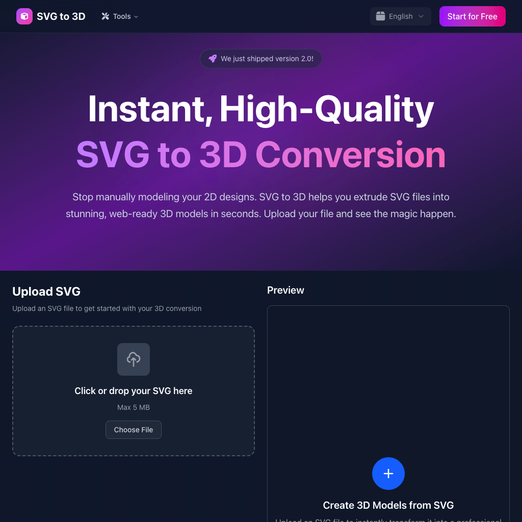 SVG to 3D Converter - Transform Your 2D Designs to 3D Models