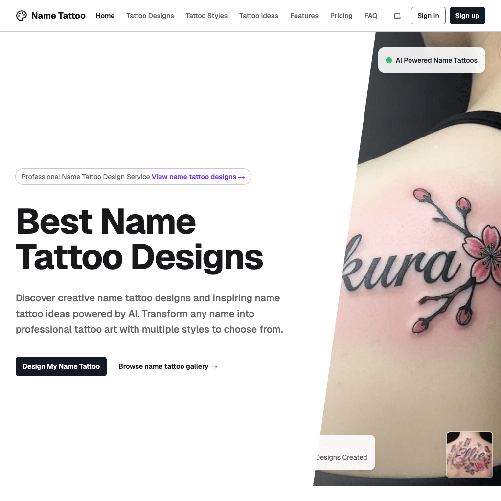 Best Name Tattoo Designs & Ideas - AI Tattoo Generator
