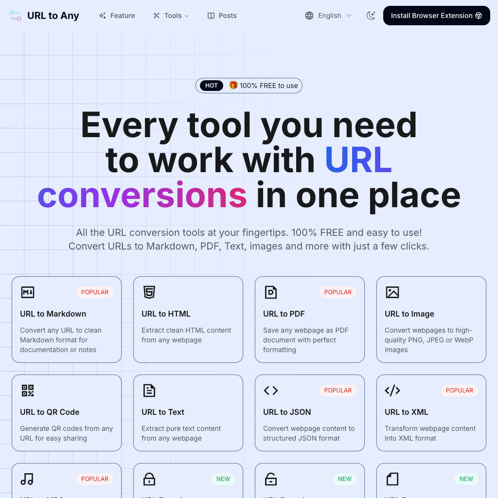 URL to Any | All-in-one URL Conversion Tool