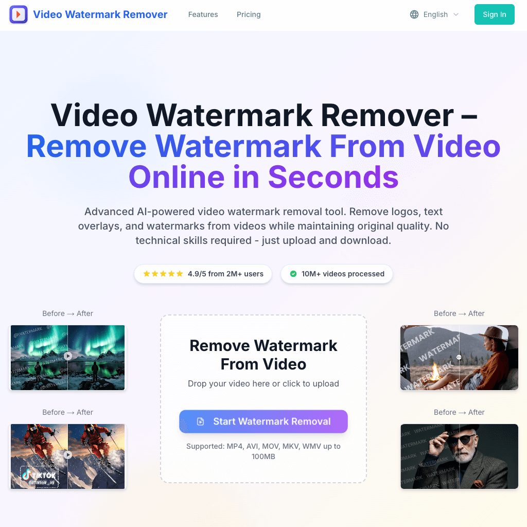 Video Watermark Remover - Remove Watermark from Video Online Free