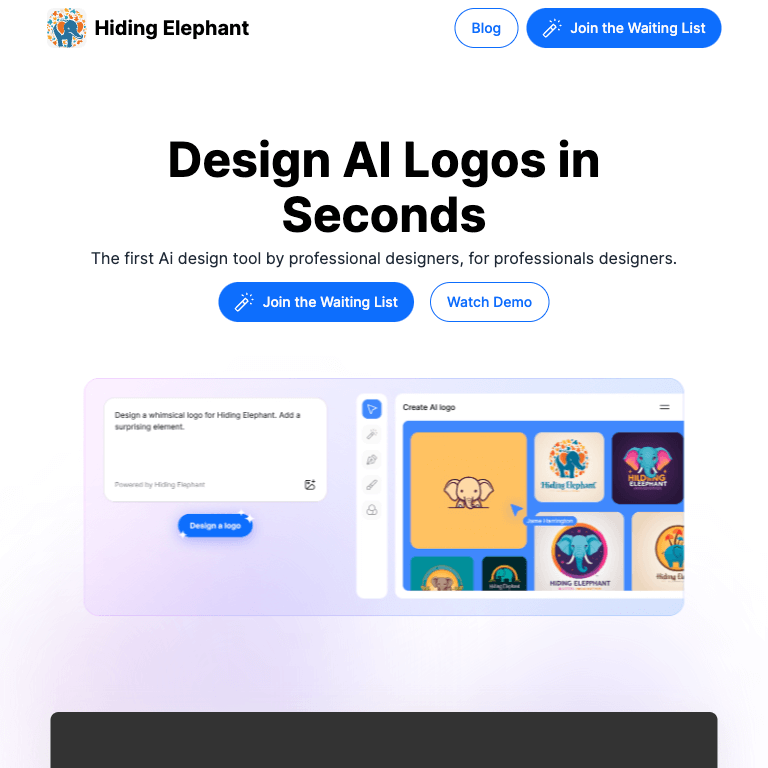 HidingElephant - AI Logo Design for Professionals